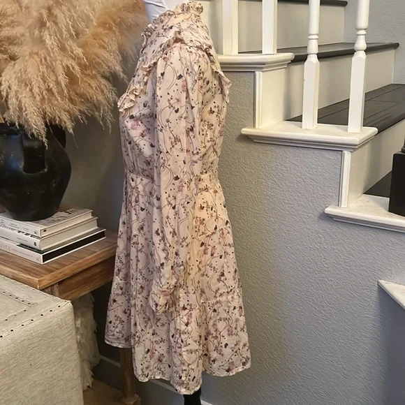 ba&sh Belle Ruffle Long Sleeve Floral Dress Size Small - Picture 7 of 9